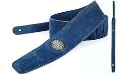 Blue 'Suede Series' Suede Guitar Strap for Electric/Acoustic/Bass Guitar