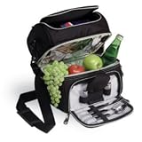 Pranzo Individual Picnic Pack w/ Service For 1 (Black/Silver)