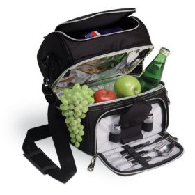 Pranzo Individual Picnic Pack w/ Service For 1 (Black/Silver)