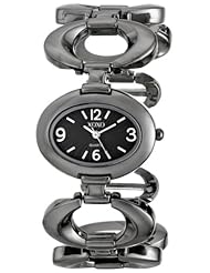 XOXO Womens XO5207 Black Dial Gun Metal Open Link Bracelet Watch