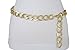 TFJ Women Fashion Narrow Belt Hip High Waist Skinny Gold Metal Chain Links M L XL