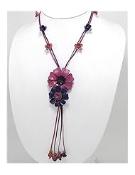 Mix Colors Flower Leather Necklace
