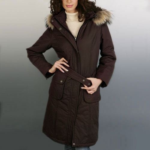 Jessie G. Women's Long Hooded Parka Coat with Thinsulate Filling and Raccoon Fur Trim