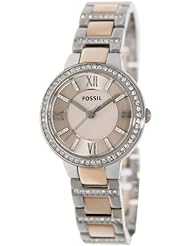 Fossil Womens ES3405 Virginia Analog Display Analog Quartz Rose Gold Watch