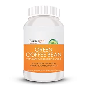 Bazaargan Nutrients Pure Green Coffee Bean Extract 800 with GCA Natural Weight Loss Supplement (60)