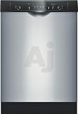 Bosch Ascenta Series SHE4AM05UC Full Console Dishwasher with 4 Wash Cycles, ECOSENSE, Delay Start, EASYLOAD Standard Racks and 57 dBA Silence Rating: Stainless Steel with Black Controls