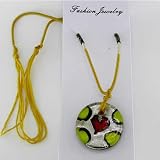 Dichroic Glass Silver/yellow Circle Pendant Necklace19