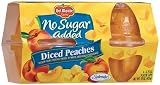 Del Monte Diced Peaches No Sugar Added 4 - 3.75 oz cups (Pack of 6)