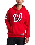 MLB Men's Washington Nationals Be Proud Long Sleeve Hooded Fleece Pullover, Athletic Red/Athletic Navy, Medium