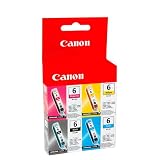 CANON BCI6 4 Ink Bundle, Black, Cyan, Magenta and Yellow in foil packaging