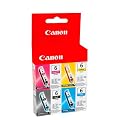 CANON BCI6 4 Ink Bundle, Black, Cyan, Magenta and Yellow in foil packaging