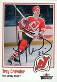 Troy Crowder Autographed/Hand Signed Hockey Card (New Jersey Devils) 2002 Fleer Throwbacks #33