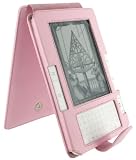 Pink Full Genuine Leather Flip Case for Amazon Kinde 2 (Old Version) E-Reader Reading Device (Kindle NOT Included)