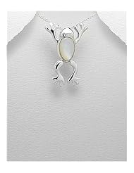 Frog Shell Pendant Necklace In 92.5 Sterling Silver