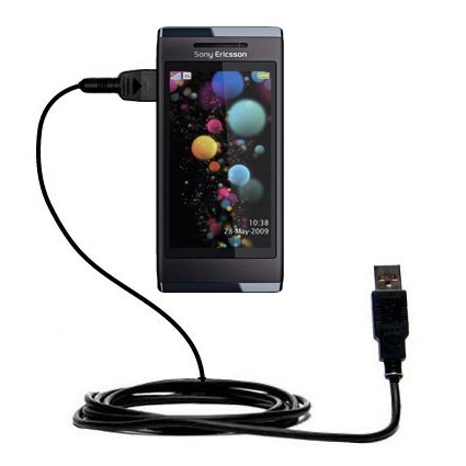 Classic Straight USB Cable for the Sony Ericsson U10i with Power Hot Sync and Charge capabilities - uses Gomadic TipExchange Technology