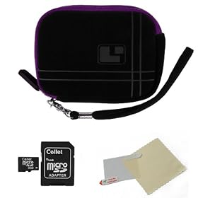 PURPLE Aero Bumb Travel Protection Slim Soft Micro-Suede Cover Carrying Sleeve Case Smart Design with Extra Accessory Pocket For Nikon Coolpix / S3100 / S3300 / S4100 / S4300 / S5100 / S6100 / S6200 / S6300 / S70 / S80 / S8100 / S8200 / S9300 Point And Shoot Digital Camera + Includes a 8GB Micro SD 