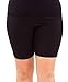 Black Woman Plus Size Cotton Spandex Mid Thigh Shorts, 2XL