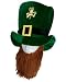 Plush Leprechaun Hat with Beard Adult