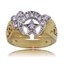 Mens Shriner Masonic Diamond Ring 10K Gold Signet New