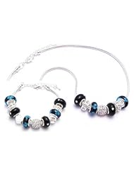 Crystal Charm Bracelet and Necklace Gift Set Girls Pandora Style