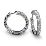 18k White Gold Diamond Inside Out Hoop Earrings (5 cttw, G-H Color, SI2-I1 Clarity)