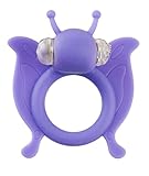S-Line Stretchable Silicone Vibrating Funny Cockring Butterfly Purple