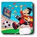 Kike Calvo KIKEO Children Sports Illustrations - Kikeo dressed up with the Spanish team colors celebrates Spains World Cups Championship - Mouse Pads