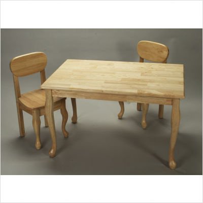 Bundle-32 Natural Queen Anne Rectangular Table with Two Chairs (Set of 6)