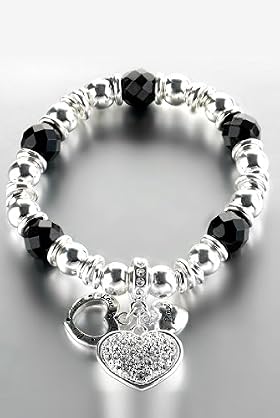 Bauble Bead & Heart Charm Bracelet