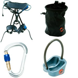 Mammut Crag Bag Kit Mirage Harness, Belay Device, Locking Biner, Chalk Bag And Chalk Ball