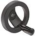 2 Spoked Black Powder Coated Aluminum Dished Hand Wheel with Fold-A-Way Handle, 4" Diameter, 1/2" Hole Diameter (Pack of 1)