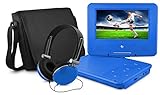 DVD Player, Ematic 7 inch Swivel Blue Portable DVD Player with Matching Headphones and Bag [ EPD707BU ]