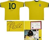 Pele Autographed Brazil Team Yellow Jersey