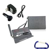 Gizmo Dorks Soft Felt Padded Sleeve Case (Gray) and Charging Bundle with Carabiner Key Chain for the Barnes and Noble Nook Simple Touch Reader (Latest Generation)