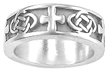  : Sterling Silver Celtic Design Cross Ring by Bob Siemon, Size 7