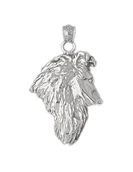 Clevereves 14K White Gold Pendant Collie Dog 7.5 - Gram(s)