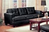 Coaster Samuel Black Contemporary Leather Sofa