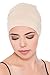 Deresina Headwear Unisex Cotton Sleep Caps for Cancer, Hair Loss | Sleep Cap for Chemo (1-Beige)
