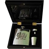 Review Sterling & Classic  / Welsh Dragon 6oz Stainless Steel Hip Flask - Gift Set