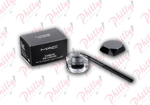 Mac Eye Liner Gel Fluidline Makeup Mac Cosmetics with Brush Black Color