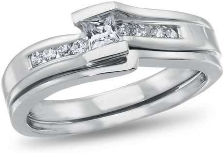Angelina, P4 Diamond Bridal Set, 1/4 carat total weight - Size 7