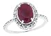 3.10 Ct Oval Genuine Ruby Ring with Diamonds in 10Kt White Gold-8