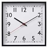 Retro Square Wall Clock - Black Case and White Dial