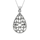 Sterling Silver Celtic Teardrop-Shaped Pendant , 18