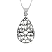 Sterling Silver Celtic Teardrop-Shaped Pendant w/ Rolo Chain, 18