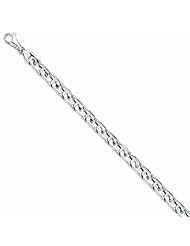 Genuine 14K Wg 8.0Mm Fancy Link Bracelet 8 Inches 100% Satisfaction Guaranteed.