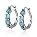 Sterling Silver Sky Blue Topaz Hoop Earrings
