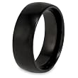 Black Plated Domed Tungsten Carbide Ring (8.0mm) - Sizes 6 - 13
