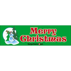 Merry Christmas - Christmas Bumper Stickers (Large 14x4 inches)