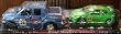 Childrens Play Car Set - Pick-Up Truck with Trailer and Extra Car on Trailer